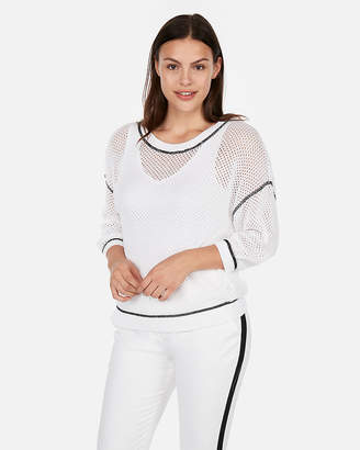 Express Contrast Stitch Pullover Sweater