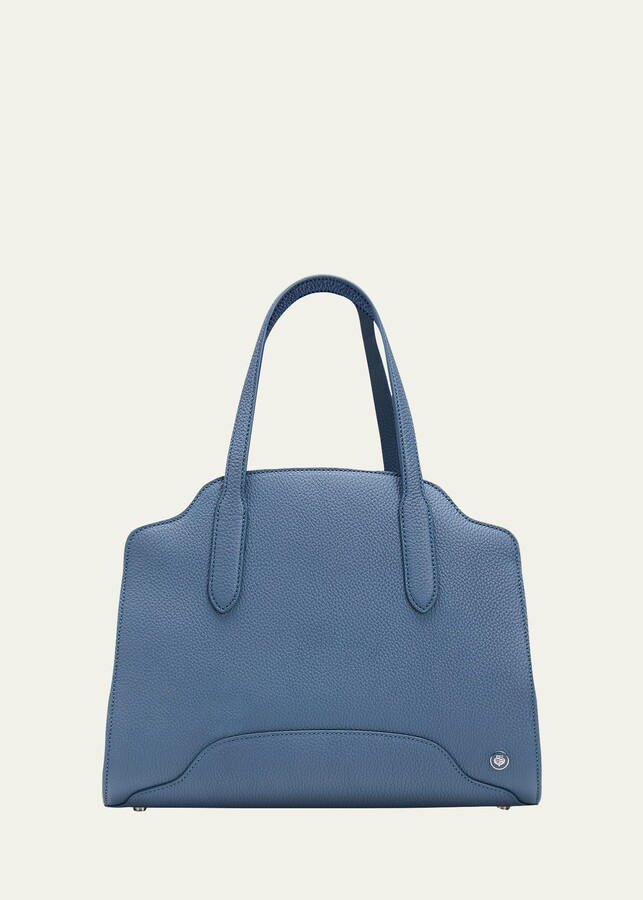 LORO PIANA Gemini Shopper Soft, Elk/ Blue Suede Tote Bag, detachable Purse!  NEW!