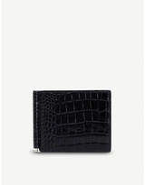 Thumbnail for your product : Smythson Mara croc-embossed leather money clip wallet