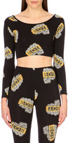 Thumbnail for your product : Boy London Knuckles-Print Cropped Stretch-Cotton Top