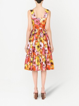 Dolce & Gabbana Floral-Print Flared Dress