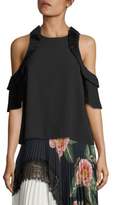 Thumbnail for your product : Everly Pleated Cold-Shoulder Top
