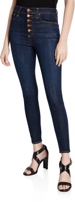 Alice + Olivia Jeans Good High-Rise Exposed Button Skinny Jeans