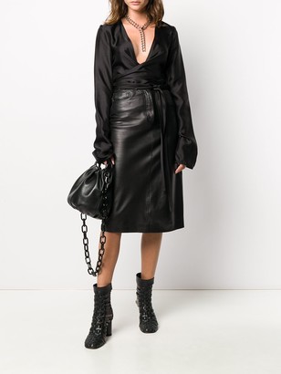 Rick Owens Cropped Long-Sleeve Blouse