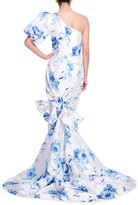 Thumbnail for your product : Marchesa Floral-Print One-Shoulder Mermaid Gown
