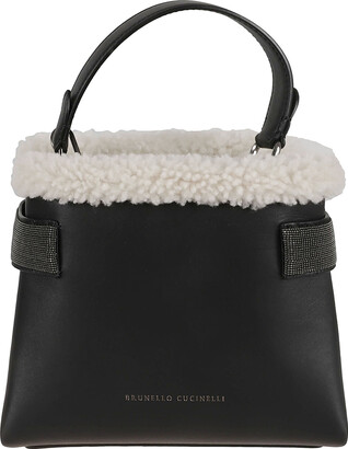 Black 'Net Mini' shopper bag Furla - brunello cucinelli curved