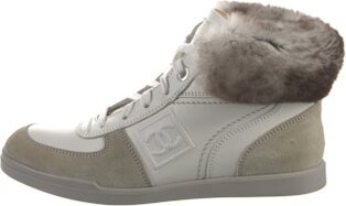 Chanel Interlocking CC Logo Leather Sneakers