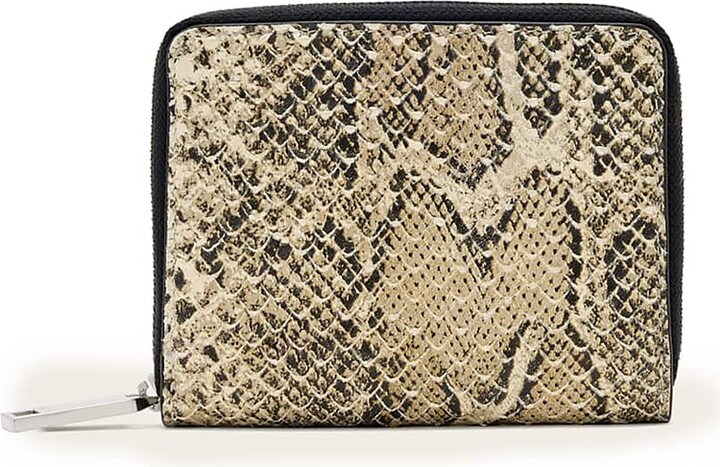 AllSaints Lena Snake Embossed Leather Zip Wallet
