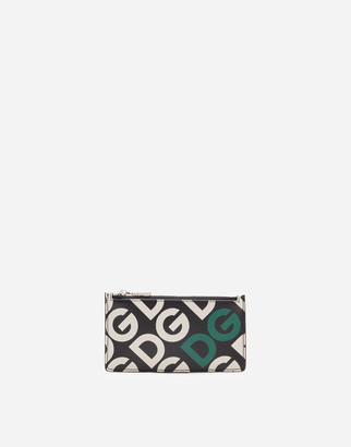 Dolce & Gabbana Vertical Dauphine Calfskin Credit Card Holder With Mania Print