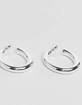 Thumbnail for your product : ASOS Design Silver Plated Oval Hoop Earrings