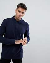 Thumbnail for your product : HUGO Long Sleeve Pique Logo Polo Shirt In Navy