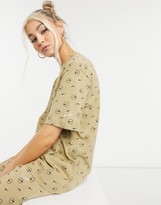 Thumbnail for your product : Nike all-over logo print boyfriend T-shirt in camel