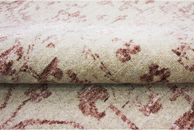 Bokara Rug Co. Inc. High-Quality Hand-Knotted Natural/Wine Area Rug