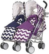 Thumbnail for your product : O Baby Obaby Leto Plus Twin Stroller and Footmuffs - Zigzag Navy/Purple