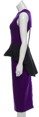 Michael Kors Virgin Wool Peplum Dress Violet Virgin Wool Peplum Dress