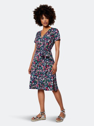 Leota Perfect Wrap Cap Sleeve Dress in Garden Floral - ShopStyle
