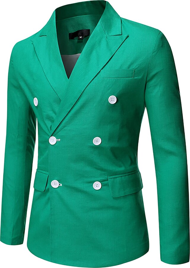 LUCKME Mens Blazer Jacket Regular Fit Plain Suit Jacket Two Breasted