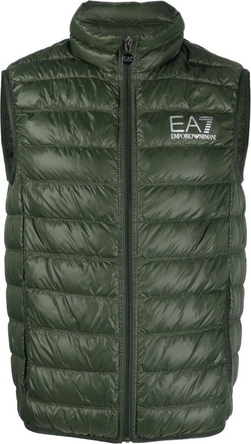 EA7 Logo down vest - ShopStyle