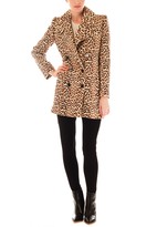 Thumbnail for your product : Carven Printed Wool Leopard Double Button Coat