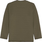 Thumbnail for your product : ts(s) Quilt 3 Button Henley Neck Shirt in Olive