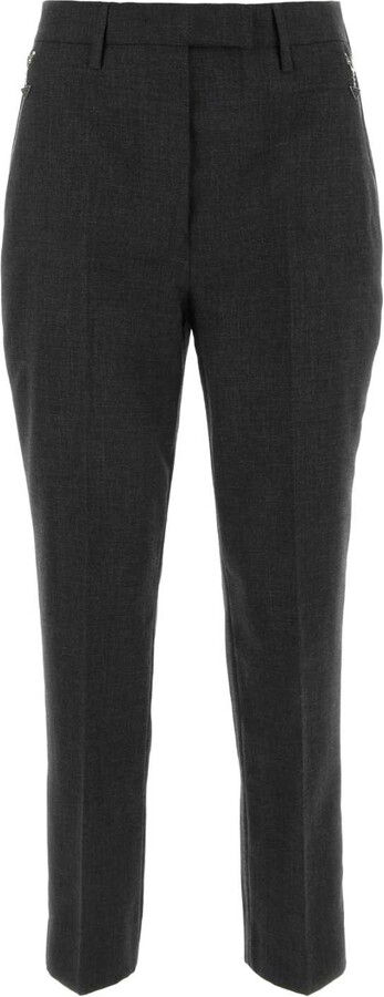 Prada Melange Graphite Wool Pant