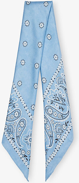 Weekend Max Mara Womens Green Bandana-Print Square Silk Scarf 1 Size