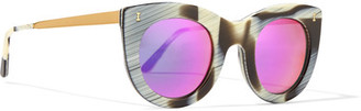 Illesteva Boca Ii Cat-eye Acetate Mirrored Sunglasses - Black