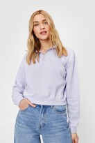 Thumbnail for your product : Nasty Gal Womens Quarter Zip Slouchy Sweatshirt - Purple - XS