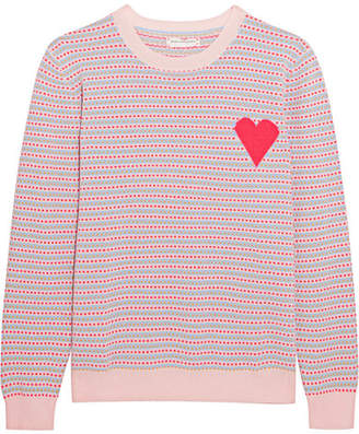 Chinti and Parker Jacquard Heart Cashmere Sweater - Pink