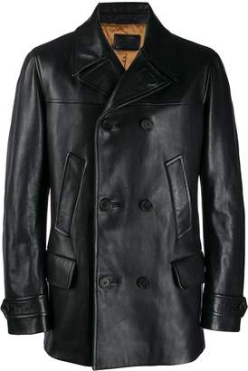Prada double breasted leather jacket