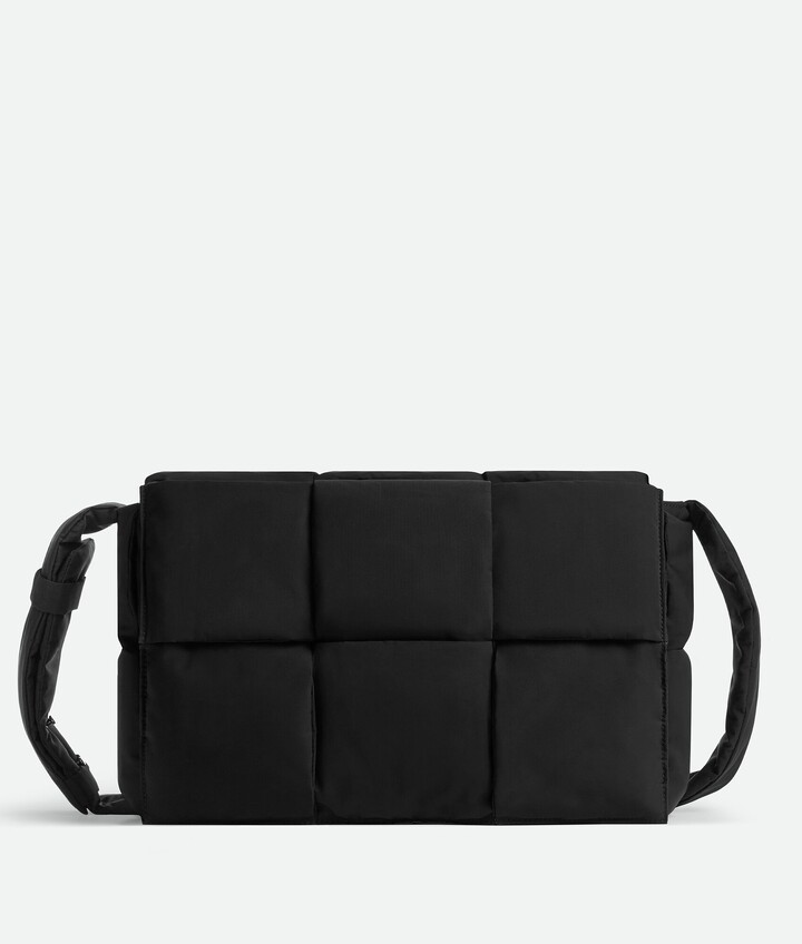 Maxi Padded Tech Cassette Crossbody Bag in Black - Bottega Veneta