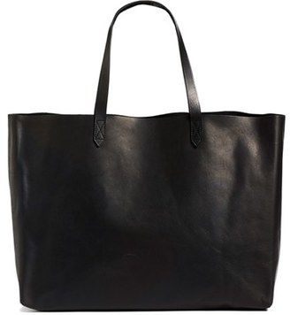 Madewell 'The East-West Transport' Leather Tote - Black