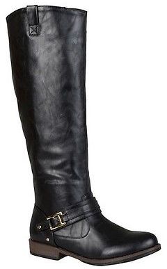 Journee Collection Women's Round Toe Buckle Detail Boots