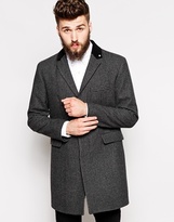 Thumbnail for your product : Peter Werth Dogtooth Wool Overcoat - Charcoal