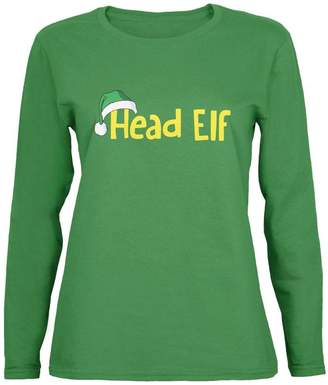 Old Glory Christmas Head Elf Womens Long Sleeve T-Shirt - 2X-Large