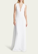 Thumbnail for your product : Halston Renee Sleeveless Cutout Crepe Gown