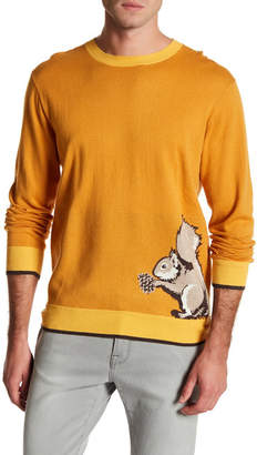 Loft 604 Squirrel Graphic Print Knit Sweater