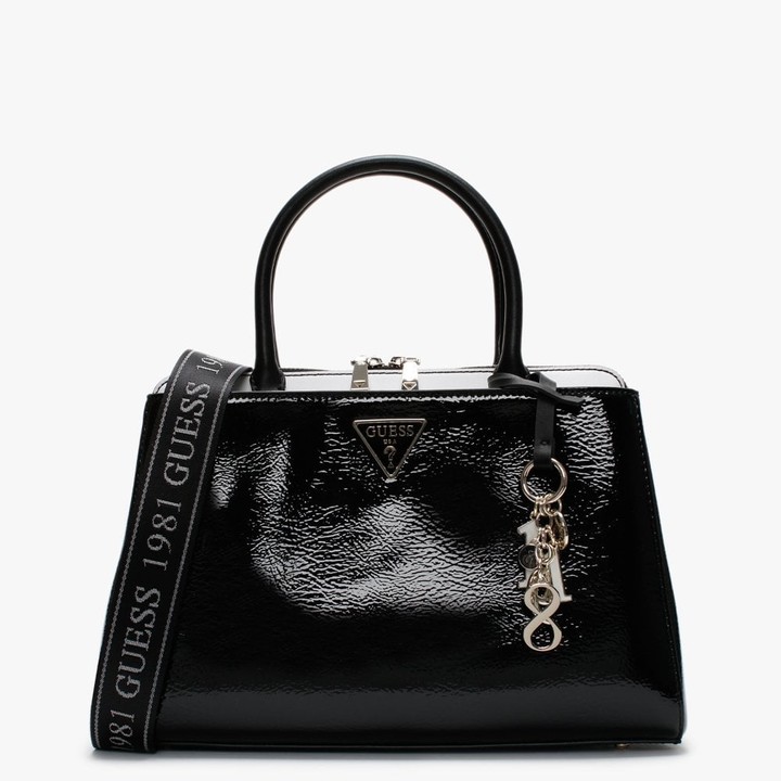 black patent satchel