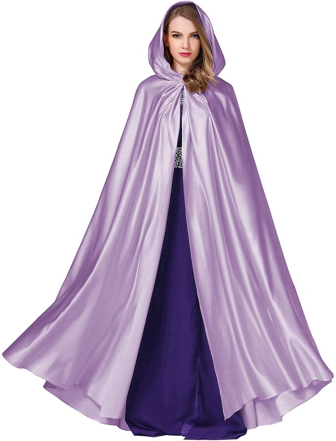BEAUTELICATE Hooded Cape Cloak Poncho for Wedding Full Length (More Colors)  Lilac - ShopStyle Bride