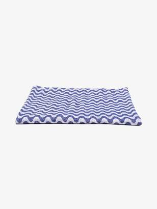 Frescobol Carioca Blue wave-stripe linen beach towel