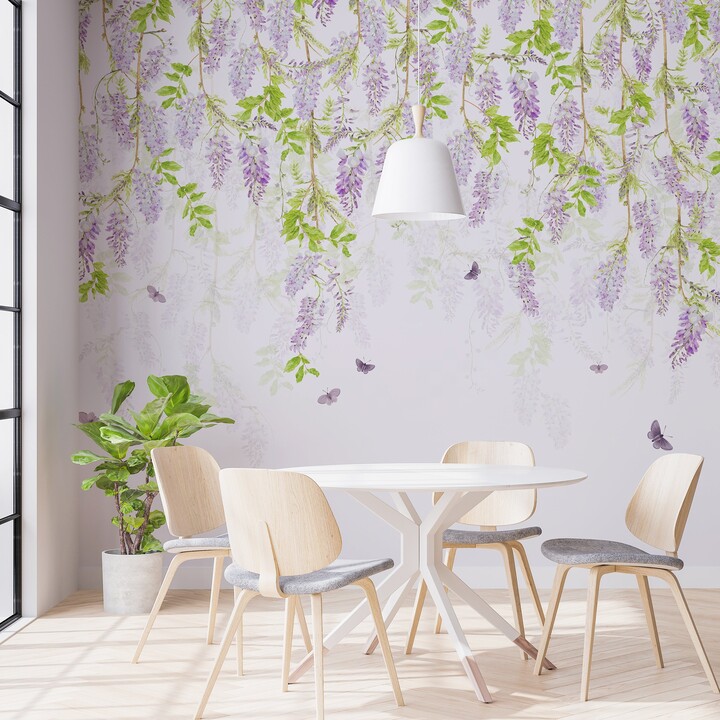 Dunelm Whispering Wisteria Lavender Mural Purple/Green ShopStyle Decor