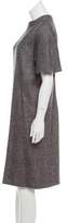 Thumbnail for your product : Tomas Maier Short Sleeve Wool-Blend Herringbone Dress Grey Short Sleeve Wool-Blend Herringbone Dress