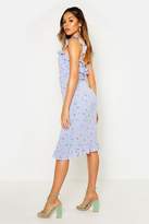 Thumbnail for your product : boohoo Floral Print Button Through Midi Dress
