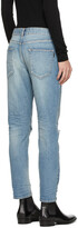 Thumbnail for your product : Saint Laurent Blue Distressed Slim Jeans