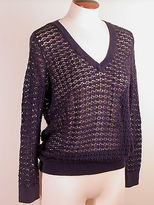 Thumbnail for your product : LOFT Outlet 3/4 Sleeve V Neck Ribbed Open Stitch Sweater NWT