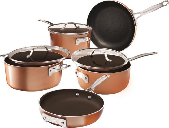 Gotham Steel GothamSteelStackableCookwareSet8PcSpaceSavingNonstickCookwareSetPotsandPansSet