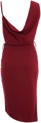 Quiz Berry Cowl Neck Wrap Midi Dress