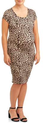 Maternity Love Sadie Short Sleeve Dress with Leopard Print