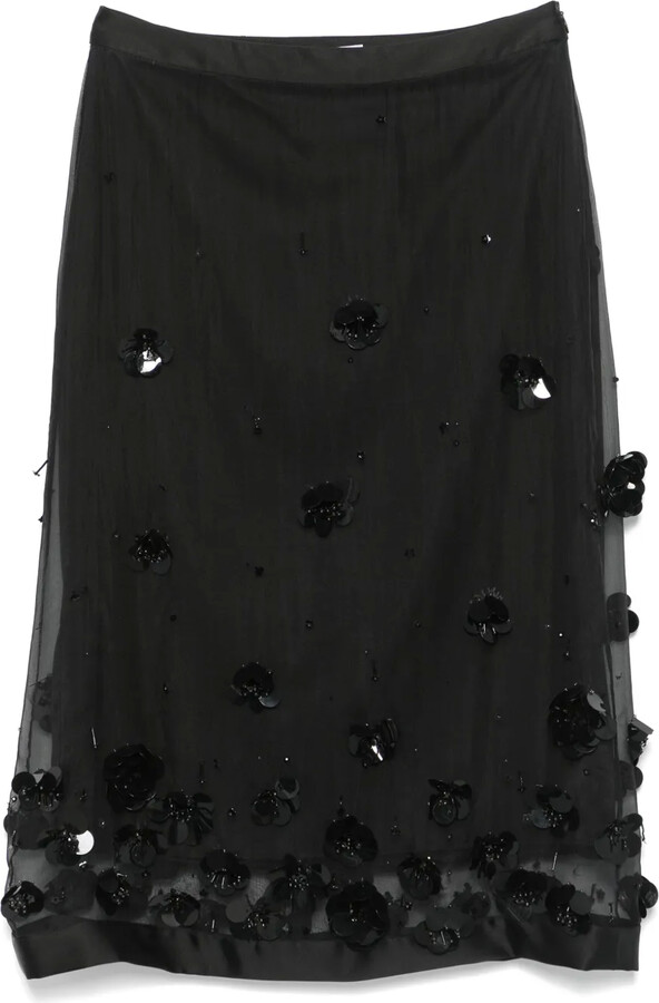 Viktor & Rolf Bead-Embellished Midi Skirt