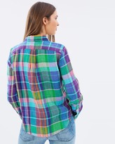 Thumbnail for your product : Polo Ralph Lauren Boy Fit Plaid Linen Shirt